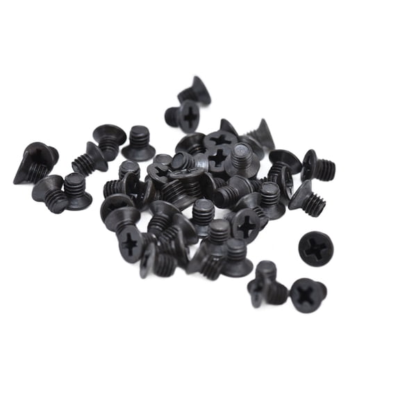 Countersunk Cross Screws DIN 965 Black Galvanized Machine Screw Assortment Kit M3 x 4mm, 0.12 x 0.16 inches Cross Screws Heavy Duty Fasteners Flat Head Design for Secure Flush Alignment