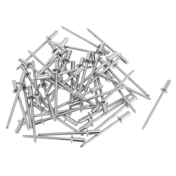 Countersunk Head Closed Sealing Rivets 3mm Grip Diameter 8mm Grip Length 6mm Flange Diameter Stainless Steel Silver Tone 50 Pcs