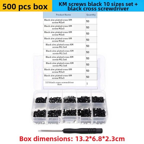 Countersunk Screw Assortment With for PHILLIPS Screwdriver Flat Head Plain Carbon Steel Compact Storage For Laptop Tablet Device Repair Precision DIY