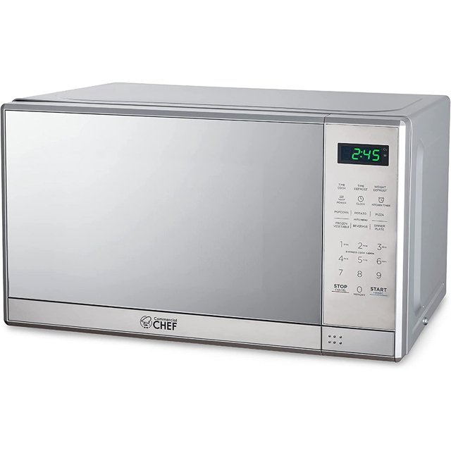 Countertop 0.9 Cubic Feet Microwave Oven 900 Watt Stainless Steel Front