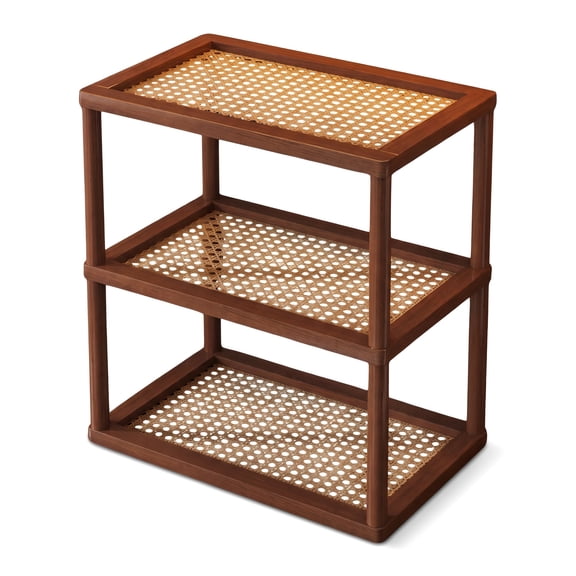 Countertop Bamboo Mug Shelf Display Rack for Mugs, Plants, and Kitchen Storage