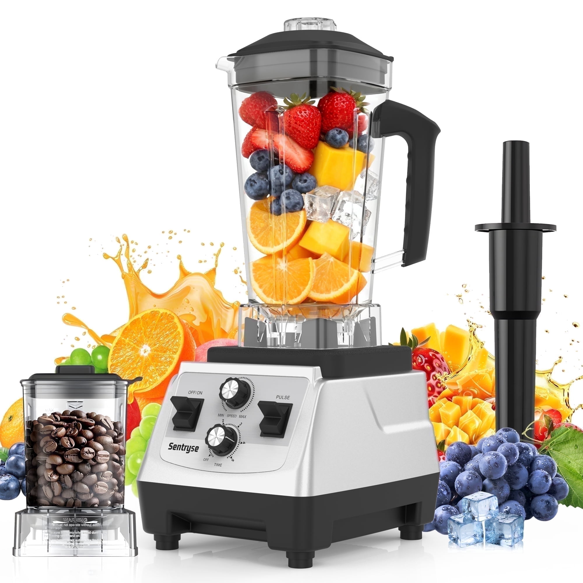 Sentryse Blender for Smoothies, 1800W Countertop Blender with 68 oz Pitcher & 20 oz Grinding Cup, 28000 RPM Kitchen Blender for Ice Crushing, Frozen Drinks, Milkshakes and Sauces