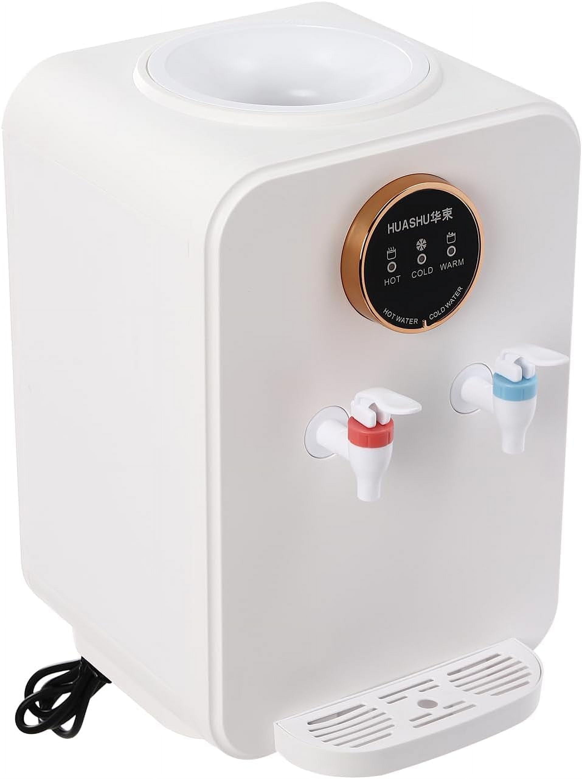 Countertop Bottleless Water Cooler Dispenser 3 Temperature Settings Top Loading Water Cooler Dispenser for Home Office School White