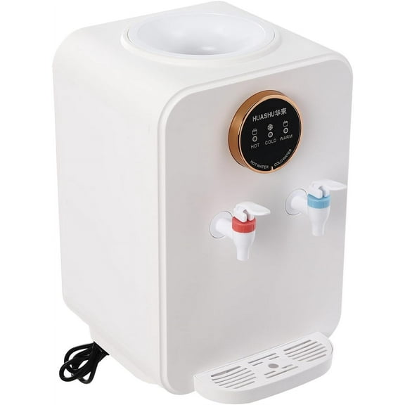 Countertop Bottleless Water Cooler Dispenser 3 Temperature Settings Top Loading Water Cooler Dispenser for Home Office School White