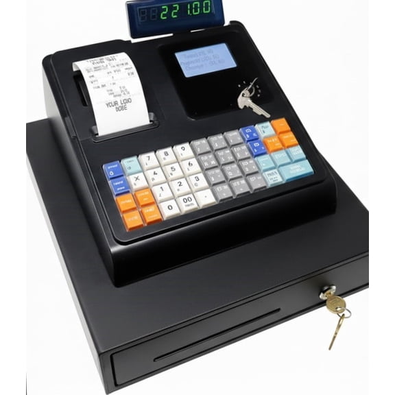 Countertop Cash Register C-400 with Customer Display, Quick-Load Thermal Receipts, 4700 Plu