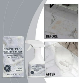 Countertop Cleaner Stain Remover, Water Spot Eliminator for Granite Quartz Laminate, No Rinse Streak Free Formula, Protects Surfaces from Scratches, Fresh Lemon Scent, 8.4oz