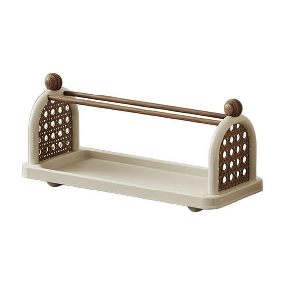 Countertop Coffee Station Organizer, 2 Tier Wooden Shelf for Coffee Bar Accessories, Condiment Storage Caddy for Kitchen, Home, Office