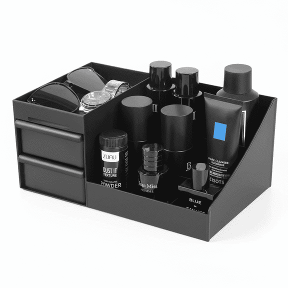 Countertop Cologne Organizer for Men Perfume & Makeup Storage Stand Display