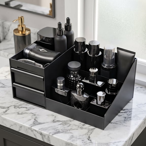 Countertop Cologne Stand Shelves,Perfume Organizer, Perfume Rack, Dresser Organizer,Black