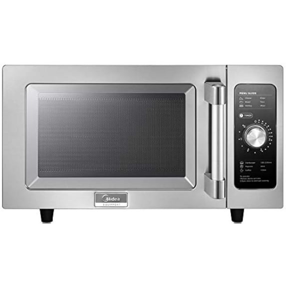 Countertop Commercial Microwave Oven with Dial | 1000W | Stainless Steel | 0.9 CuFt