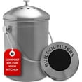 thumbnail image 1 of Countertop Compost Bin Kitchen | 1.3 Gallon | Odorless Composting Bin with Carbon Filters | Indoor Compost Bin with Lid | Stainless Steel Kitchen Composter for Food Scraps & Waste Recycling, 1 of 15