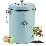 Countertop Compost Bin Kitchen,Odor Resistant Indoor Compost Bin with Lid and Compost Bags,Compost Bucket Composter Cont