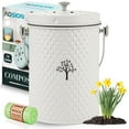 thumbnail image 1 of Countertop Compost Bin Kitchen,Odorless Indoor Compost Bin with Lid and Compost Bags,Compost Bucket Composter Container for Food Waste,Creamy White, 1 of 7