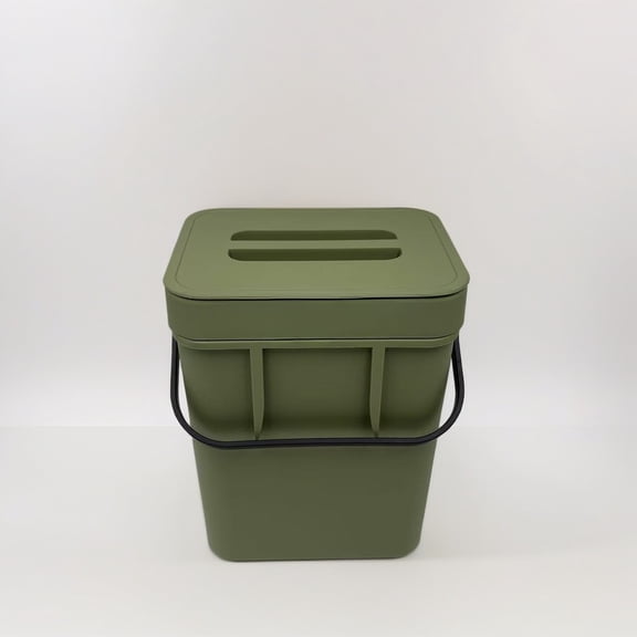 Countertop Compost Bin with Lid, Hanging Kitchen Waste Container for Food Scraps, Suitable for Kitchen and Bathroom Use, Easy to Install Compost Bucket, Black