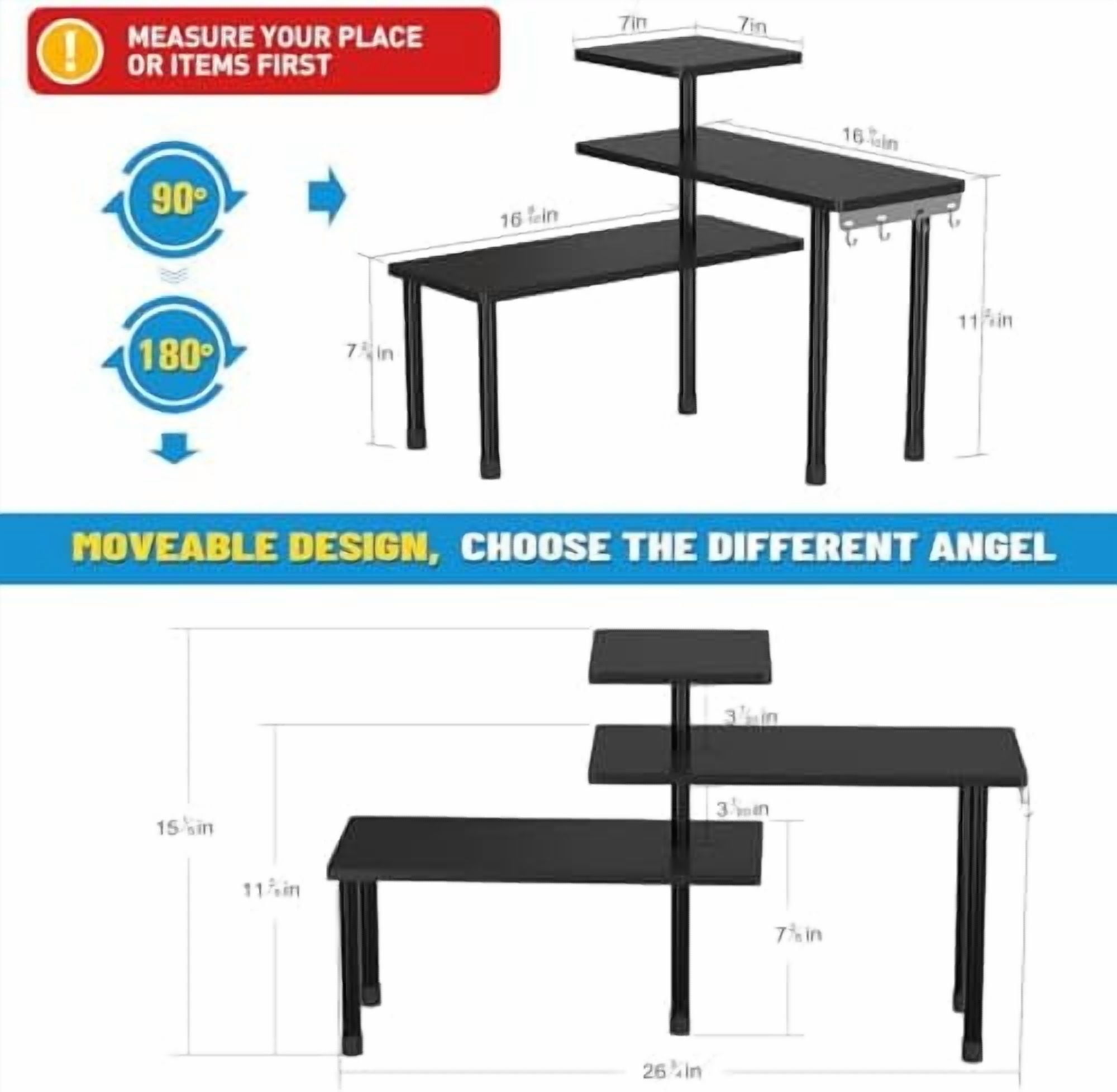 Countertop Corner Shelf, 3 Tier Shelf Moveable Organizer for Bathroom ...