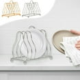 thumbnail image 1 of Countertop Dish Drying Rack, Small Iron Draining Rack with Handle, Rust-Proof Triangular Kitchen Organizer for Plates and Dishes, Gold 5.1 in, 1 of 6