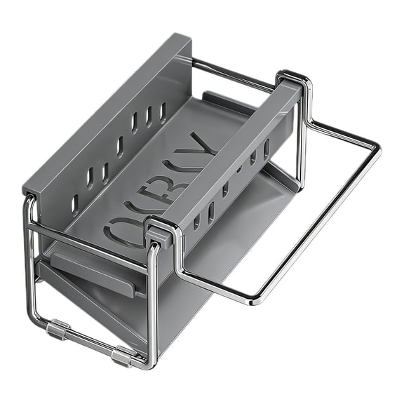 Countertop Dish Drying Rack, Stainless Steel Kitchen Organizer with Drain Board, Space-Saving Sink Caddy for Dishes, Cutlery, Soap, Easy to Clean, 7.87x3.94x3.74 Inches