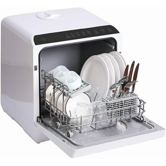 Countertop Dishwasher With Built-in Water Tank, Tabletop Mini Portable For Apartments and RVs, Compact Counter That Can Wash Baby Bottles. Drying Function.