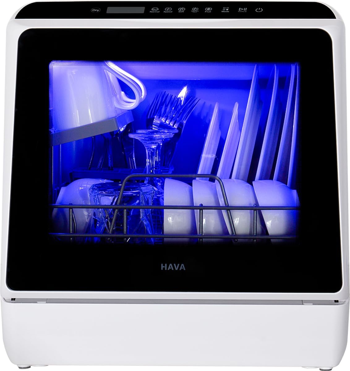 Countertop Dishwasher, HAVA Portable Dishwashers with 5 L Builtin Water Tank & Inlet Hose, 6