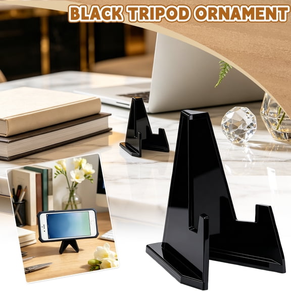 Countertop Display, 12 Pack 2.5X2.5X1.5 Inch Black Glossy Acrylic Display Stands, Holiday Decor Stand Picture Stand Artwork Stand, Plate Easel Stand for Dishes Coin Stand Display