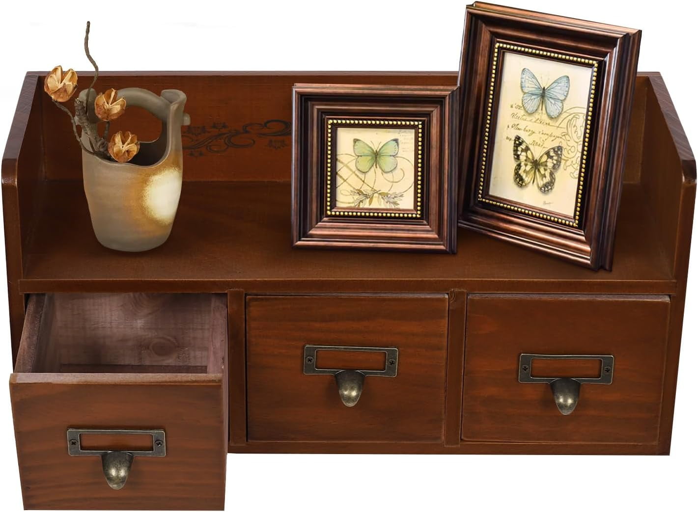 Countertop Drawer Wooden Desktop Drawer Organizer Cabinet 3 Storage ...