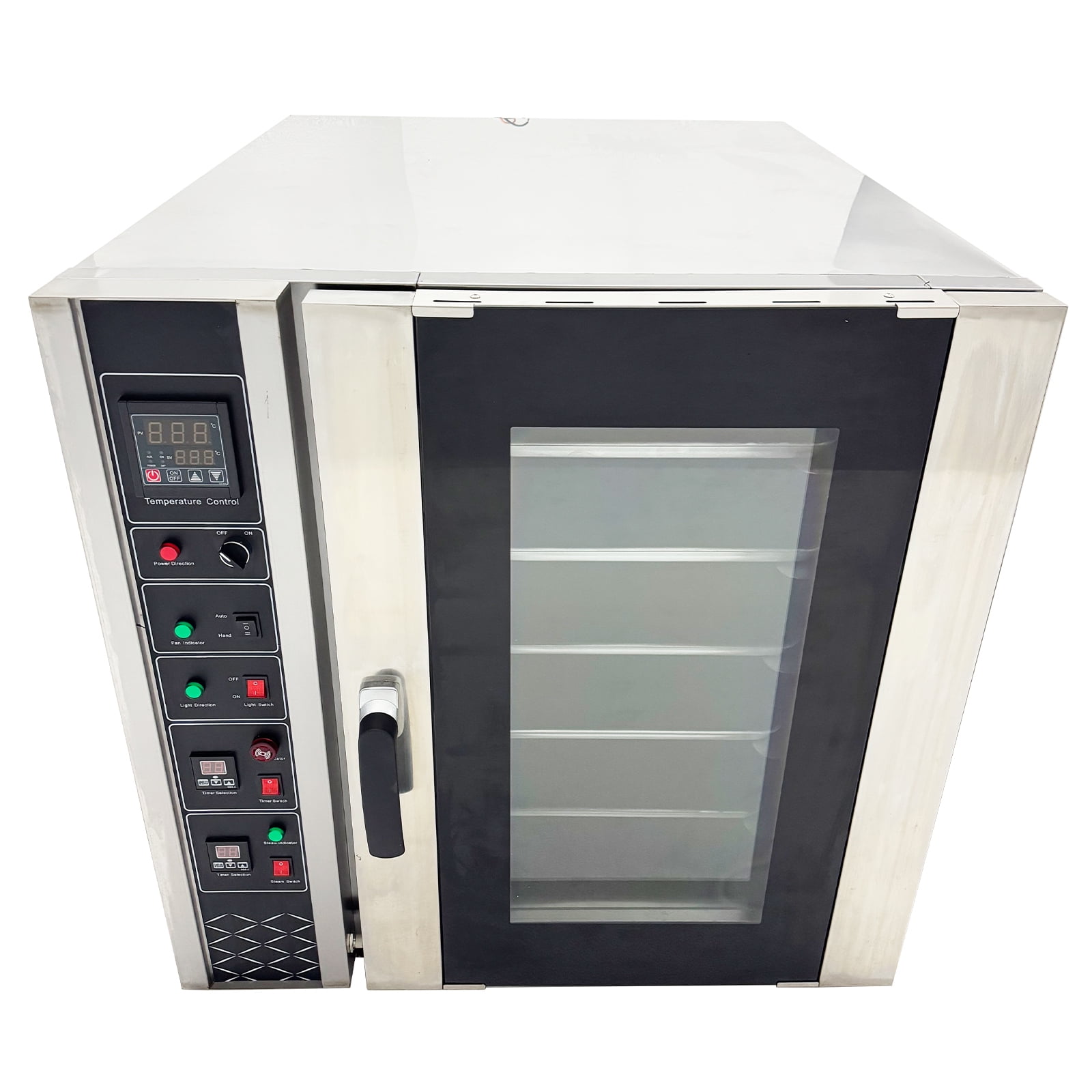 Countertop Electric Steam Convection Oven Hot Air Circulation System Stainless Steel with 5 Trays 220V 3PH