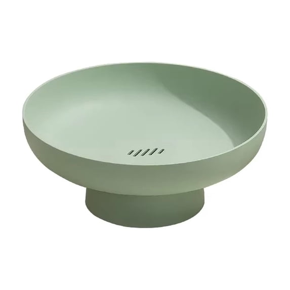 Countertop Fruit Sculpted Piece, Pedestal Snack Serving Dish, 8.5 Inch Durable Material Green Drainage Fruit Basket, Multi Functional Candy Dish, Dessert Display Stand, Household
