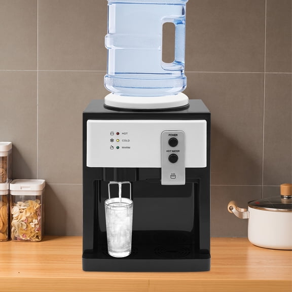 Countertop Hot and Cold Water Dispenser, Compact Top Loading Water Cooler with Warm Water Option, Fast Heating, Food-Grade Stainless Steel Tank for Home, Office & Dorm