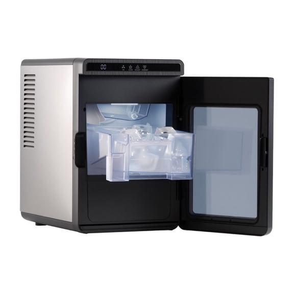 Countertop Ice Maker - 22lbs/Day, Large Square Ice Machine, Self-Cleaning, Portable Ice Maker with Tong & Drawer, for Home, Kitchen, Bar, Party