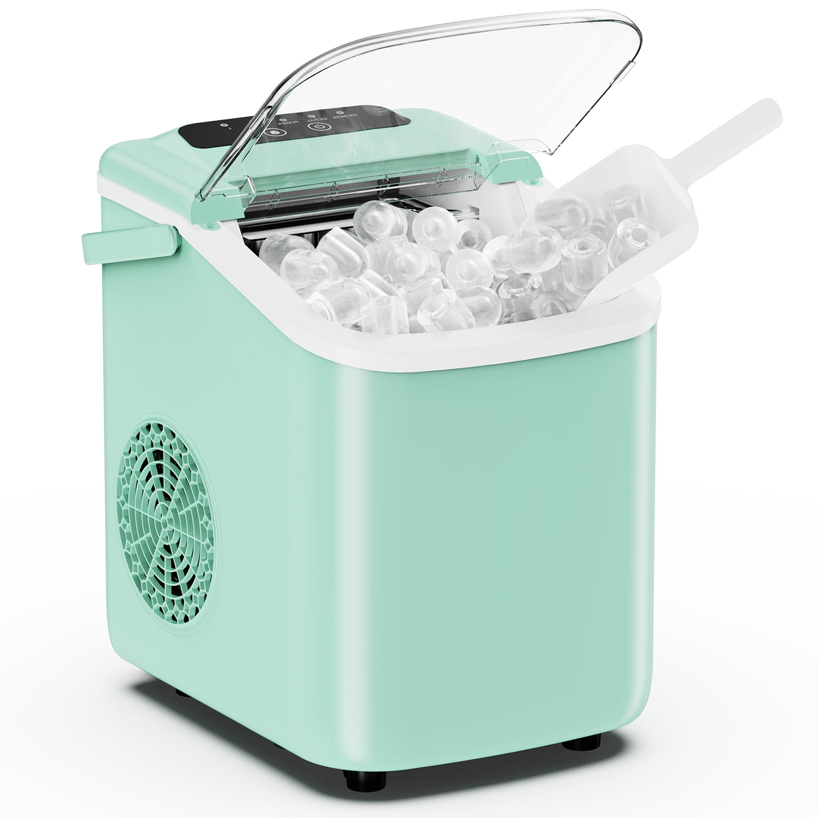 Countertop Ice Maker, 26lb/Day Bullet Ice Maker Machine with Handle, 9 Cubes in 6-8 Minutes, Auto-Cleaning for Home, Kitchen, Green