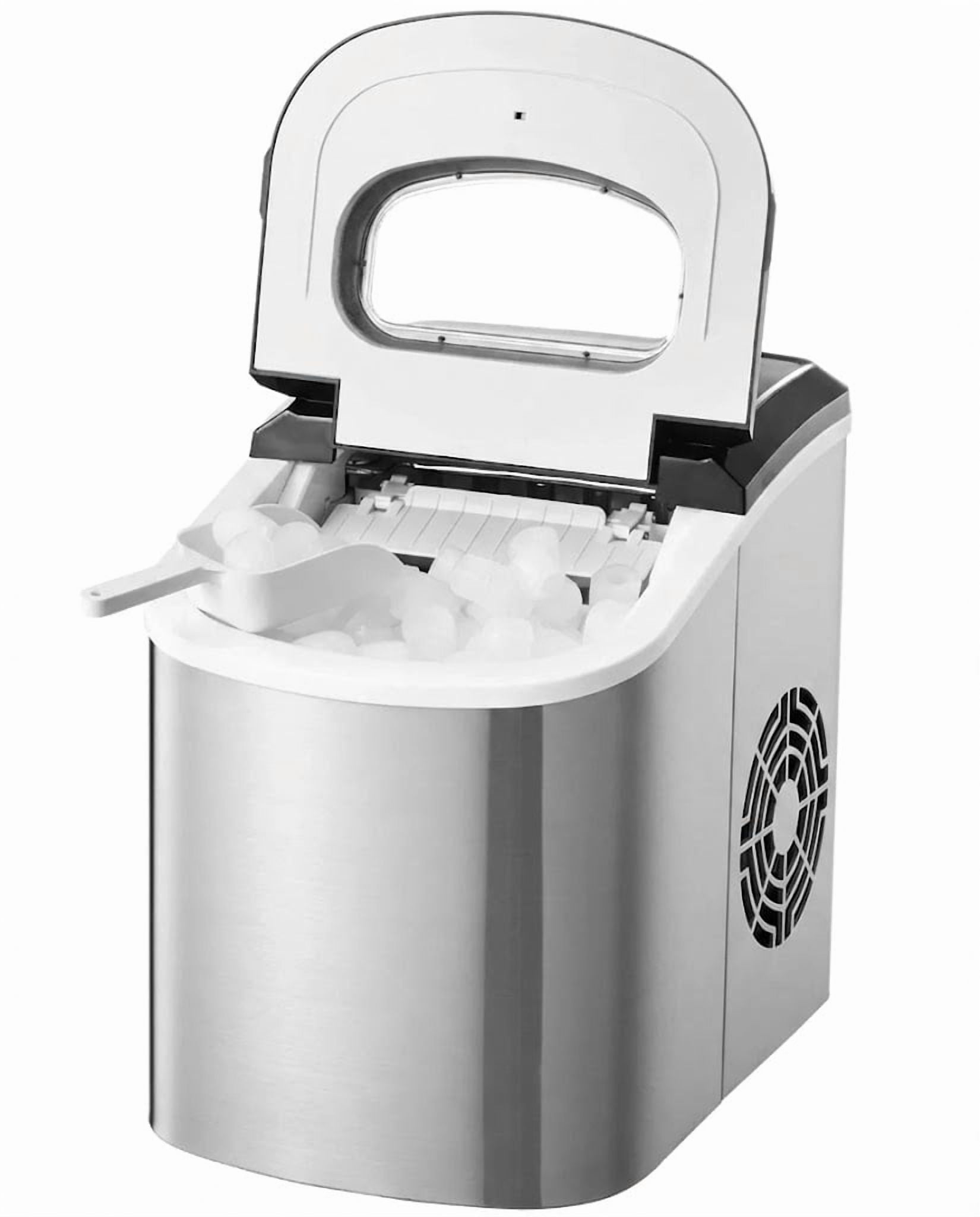 Countertop Ice Maker, 9 Cubes in 6 Mins/33lbs per Day, Self-Cleaning with 2 Bullet Ice Sizes, for Home, Kitchen, Office, Party