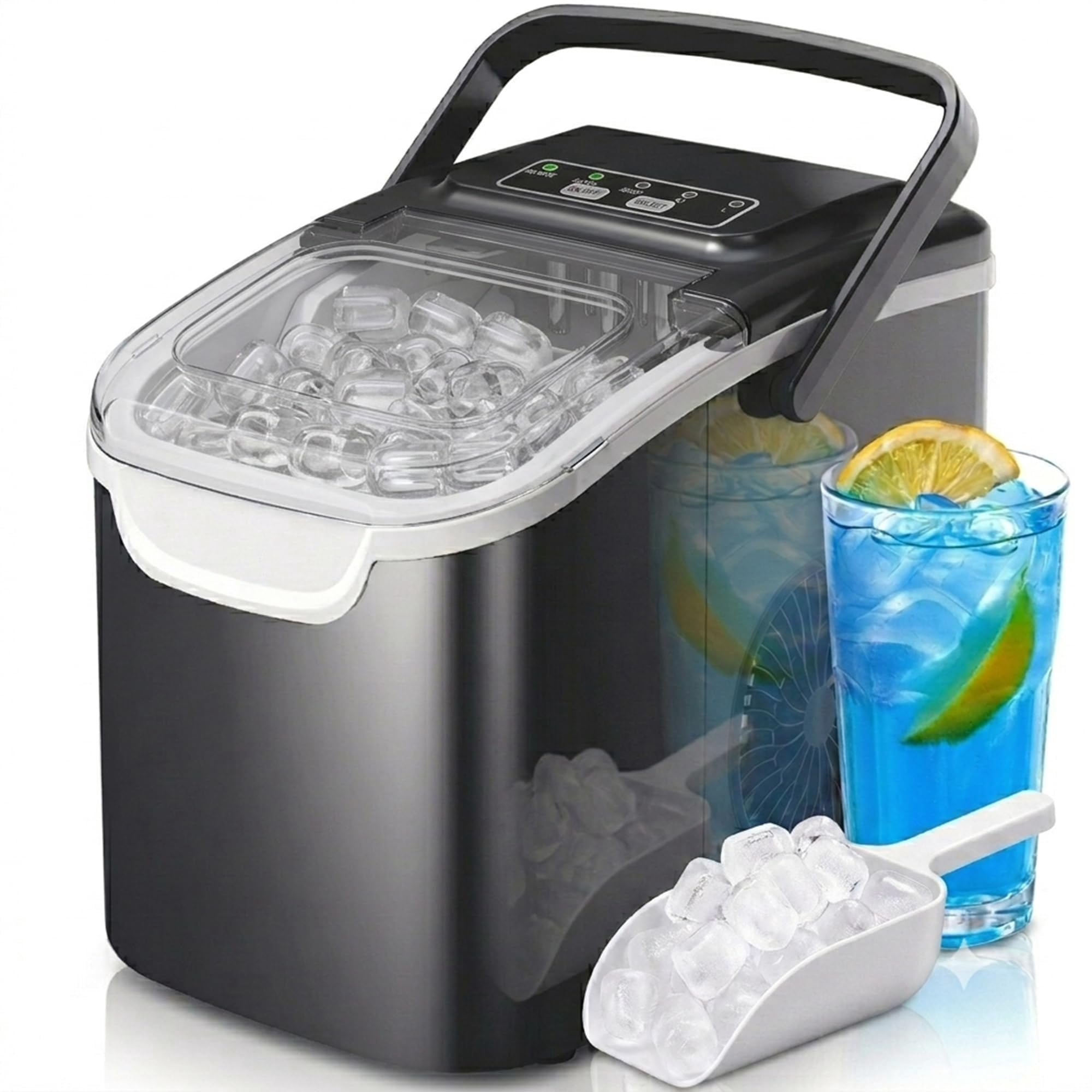 Countertop Ice Maker Machine, 26 lbs/24H Portable Bullet Ice Maker with