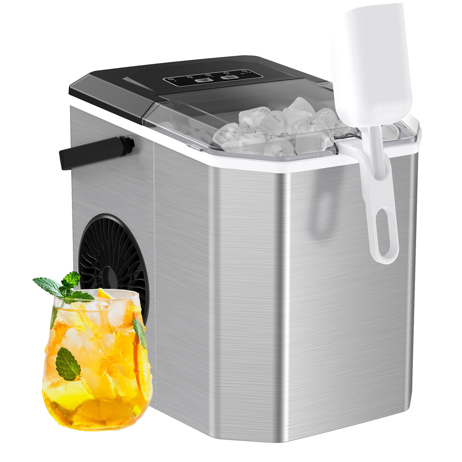 CROWNFUL Ice Maker Countertop Machine, 9 Bullet Ice Indonesia