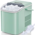 thumbnail image 1 of Countertop Ice Maker, Portable Ice Machine with Carry Handle, 9 Cubes in 6 Mins, 26.5lbs/24Hrs, 2 Sizes of Bullet Ice with Ice Scoop and Basket for Home/Kitchen/Camping/RV (Green), 1 of 7
