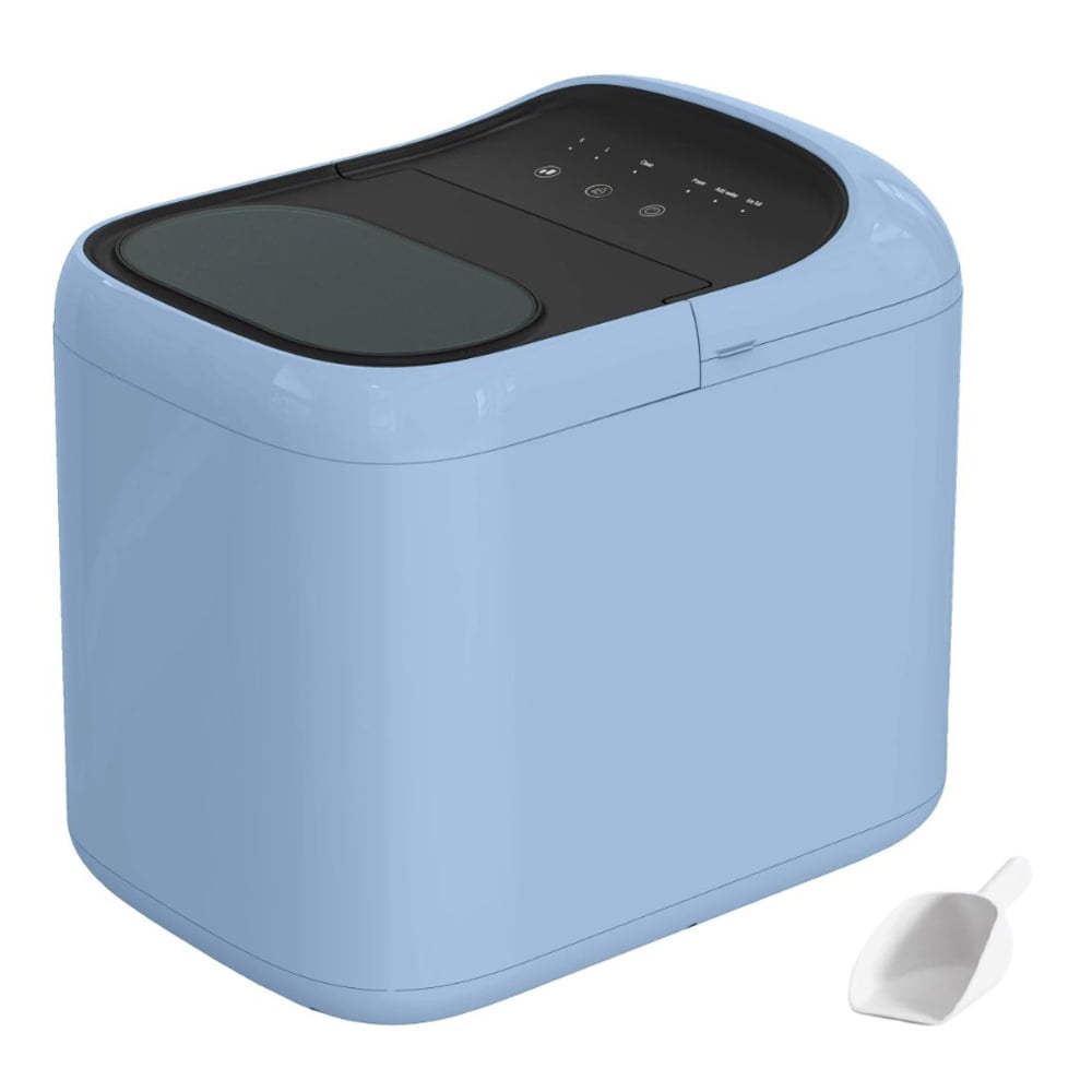 Countertop Ice Maker w/ Basket & Scoop, Fast Ice Making, Bullet Ice Type, Large Capacity, Portable Ice Machine for Home Kitchen Office Camping, Ideal Gift for Women and Men Blue