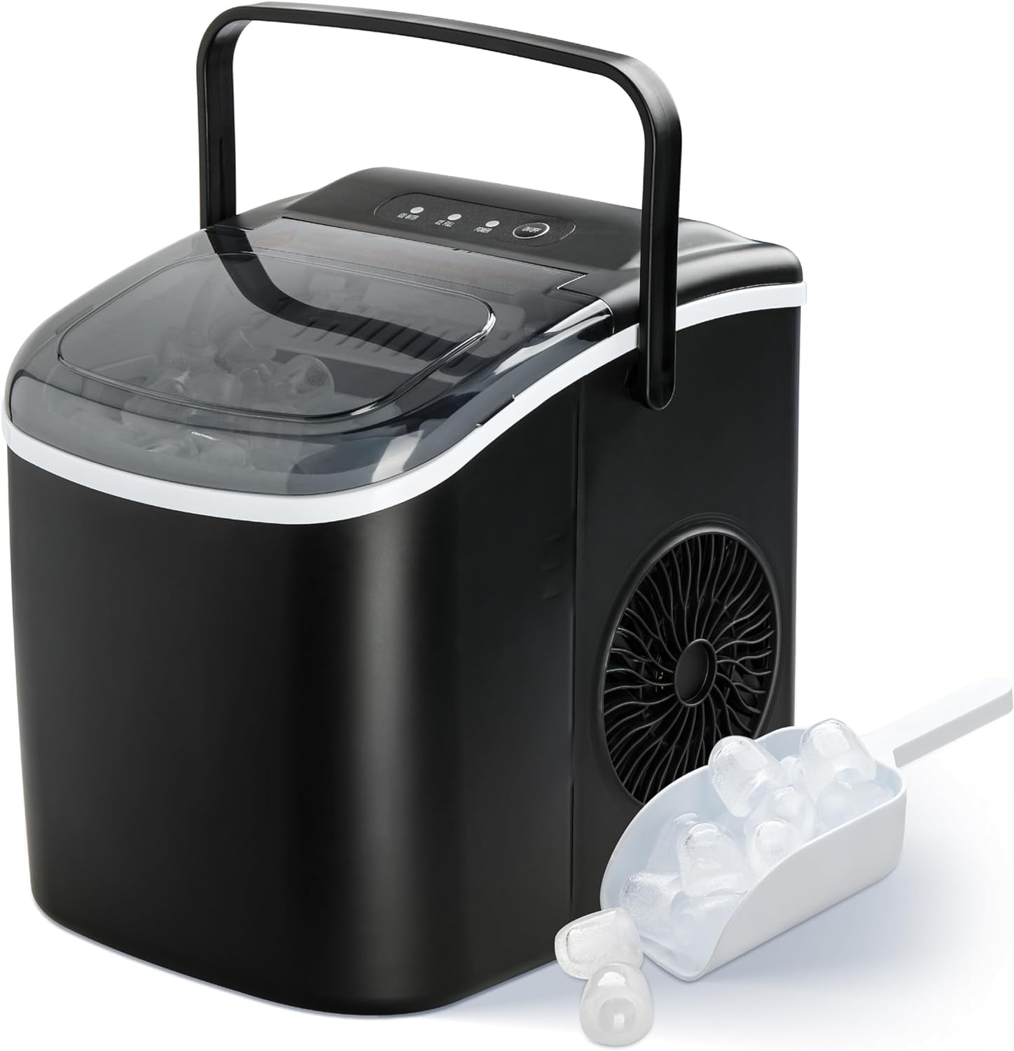Countertop Ice Maker with Ice Spoon and Basket, 26lbs Ice Per Day, 6 ...