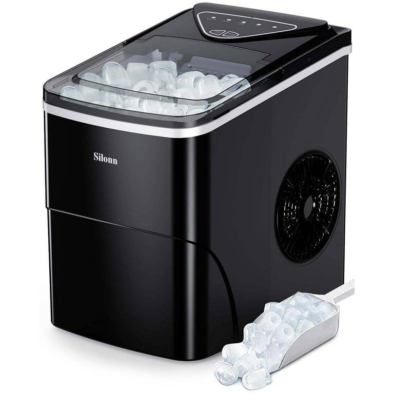 Ice Maker Machine Countertop, 26 lbs in 24 Hours, 9 Cubes Ready in 6 Mins,  Self-Clean, Black 