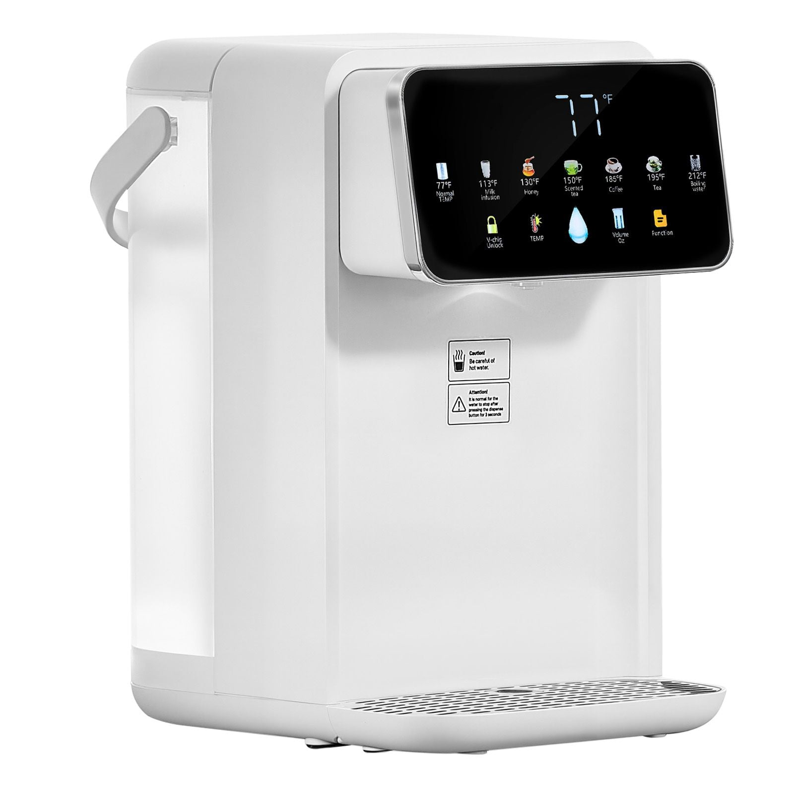 Countertop Instant Hot Water Dispenser, 7 Temperatures (77°F-212°F) & 7 Water Volumes, 118oz Detachable Tank, Touchscreen Display, Child Lock, 3-Second Heating