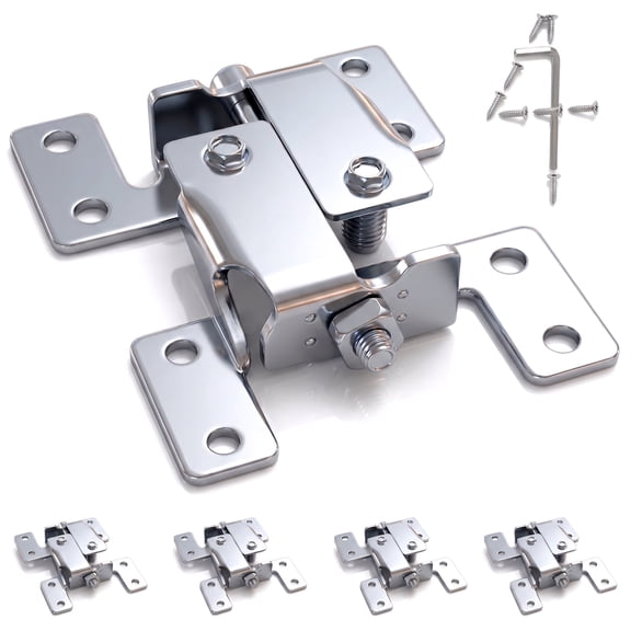 Countertop Joint Fasteners Double Action - 4-Pack, Flip Bolt Fastener for Counter-top Table-top Connector Hardware, Miter Draw Bolt Joint Seam Woodwork Surface Connector Kit