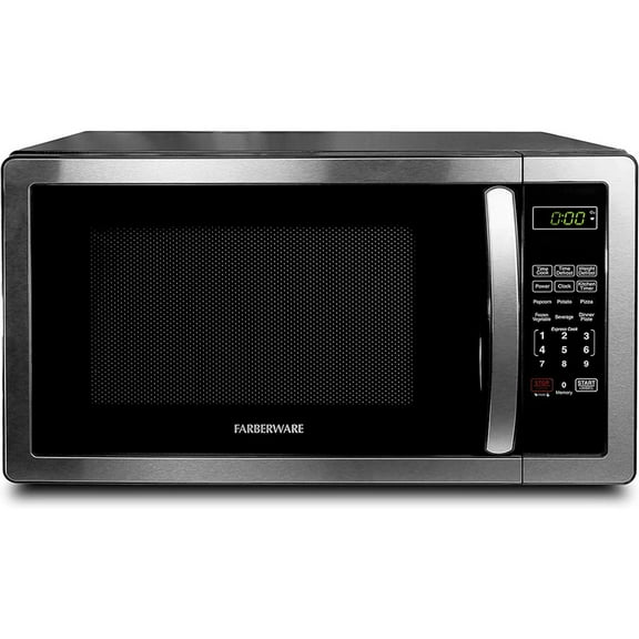 Countertop Microwave 1.1 Cu. Ft. 1000-Watt Compact Microwave Oven With Led Lighting, Child Lock, And Easy Clean Interior, Stainless Steel Interior & Exterior