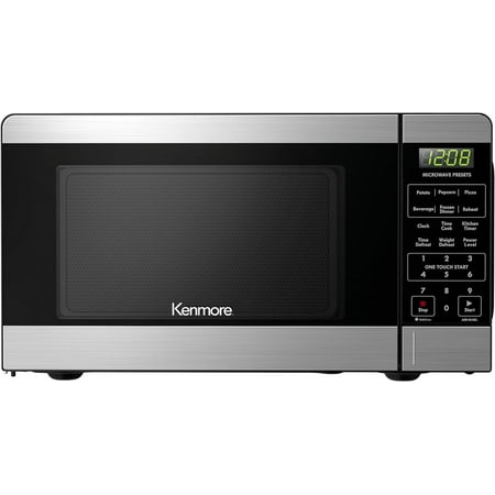 Countertop Microwave, 6 Auto-Preset Menus, Child Lock, Defrost & Express Cooking Features, 900 Watt, .9 Cu Ft, Stainless Steel
