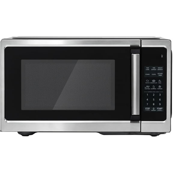 Countertop Microwave Oven 0.9 Cu.Ft with Removable Turntable and Lock, Small 900W Mini Microwave Compact with 6 Auto Menus, Memory Function for Apartments, Dorm, Kitchen, Stainless Steel