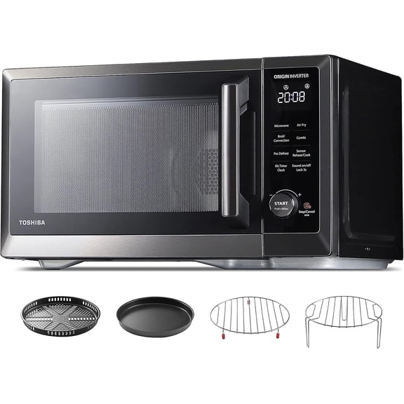 Countertop Microwave Oven Air Fryer Combo, Inverter, Convection, Broil, Speedy Combi, Even Defrost, Humidity Sensor, Mute Function, 27 Auto Menu&47 Recipes, 1.0 cu.ft/30QT, 1000W