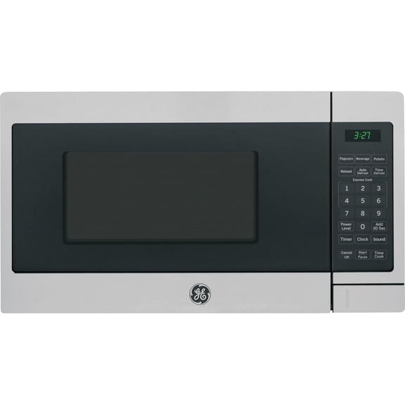 Countertop Microwave Oven, Compact 0.7 Cubic Ft., 700-watt Capacity, 6 Auto Cooking Settings, Child-Lock Technology, Kitchen Essentials for the Countertop, Dorm Room or Apartment, Stainless Steel