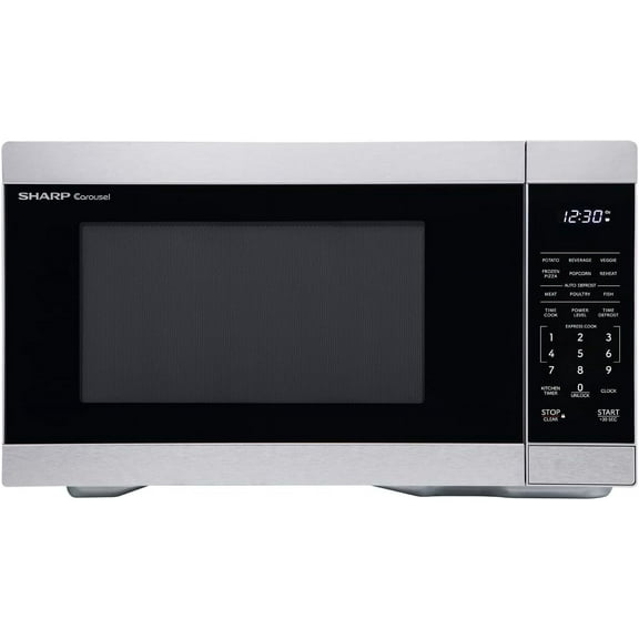 Countertop Microwave Oven with Removable 12.4" Carousel Turntable, 1000 Watt, 1.1 Cubic Feet, Stainless Steel