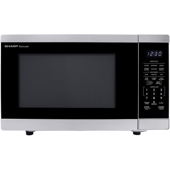 Countertop Microwave Oven with Removable 12.4" Carousel Turntable, 1100 Watt, 1.4 Cubic Feet, Stainless Steel
