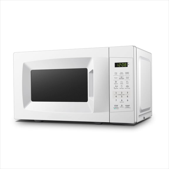 Countertop Microwave Oven with Sound On/Off, Mode and Easy One-Touch Buttons, 0.7 Cu Ft/700W, White