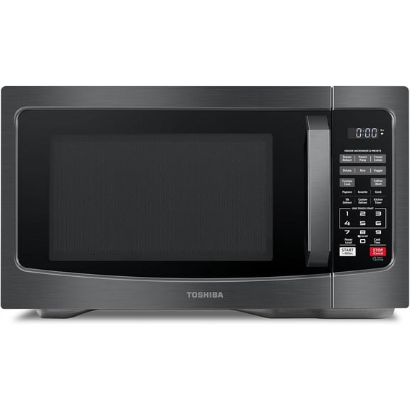 Countertop Microwave Ovens 1.2 Cu Ft, 12.4" Removable Turntable Smart Humidity Sensor 12 Auto Menus Mute Function ECO Mode Easy Clean Interior Black Color 1000W