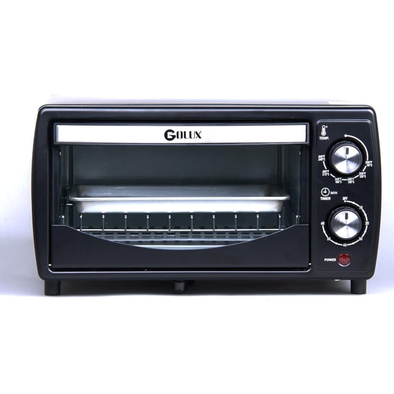 Countertop Mini 4 Slice Toaster Oven, Compact 9.6L Mini Toaster Oven, Even Heating, For Toast, 8" PizzaBake and Broil in Apartment, Dorm, Suitable For 2-3 Persons