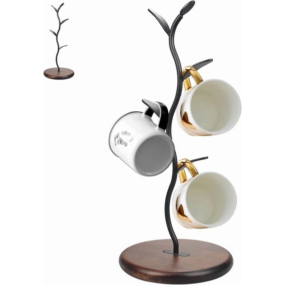 Countertop Mug Tree and Coffee Pod Holder, Multi-Tier Stand for Kitchen or Coffee Bar